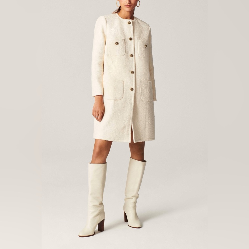 ba&sh Mateo Patch Pocket Coat in Ecru